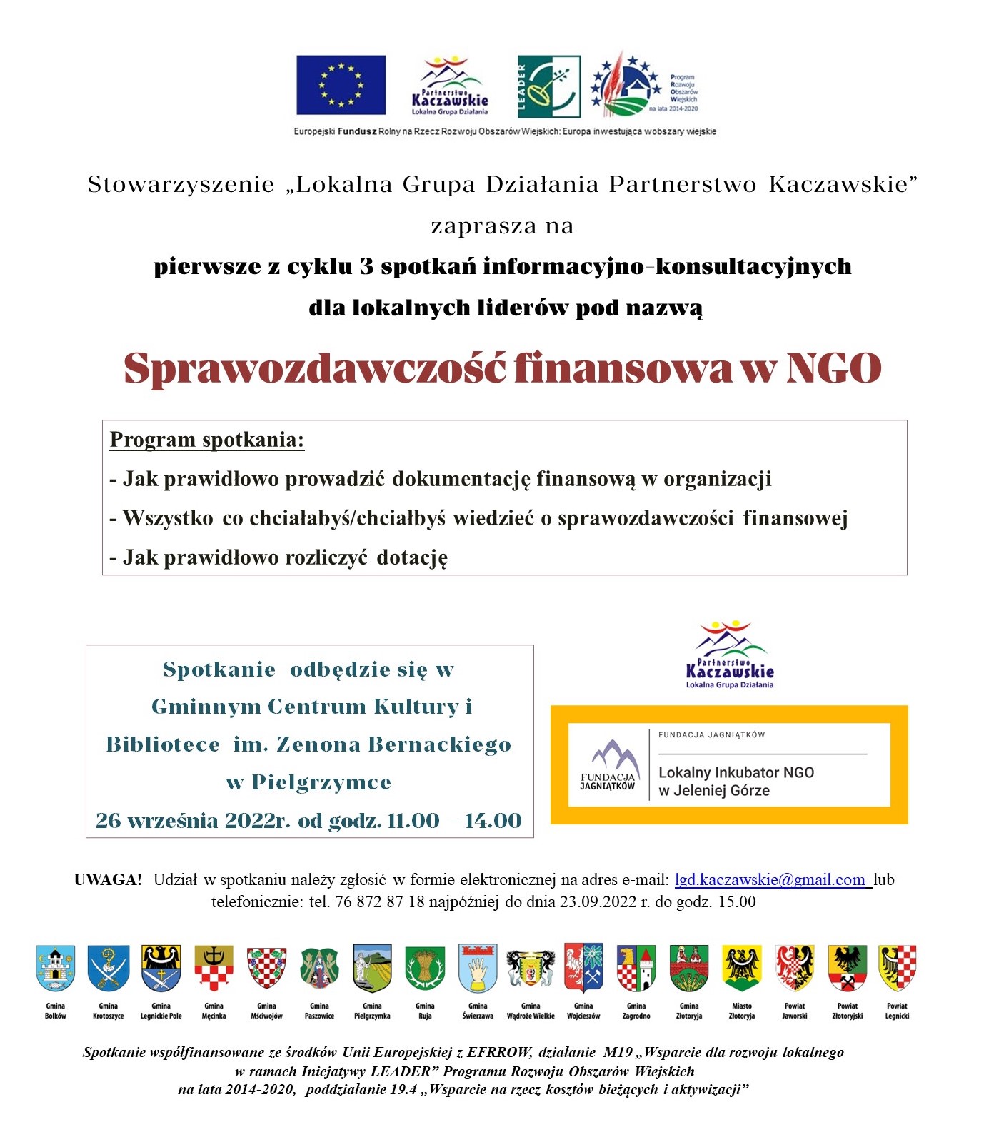 szkolenie NGO 2 LSR Pielgrzymka