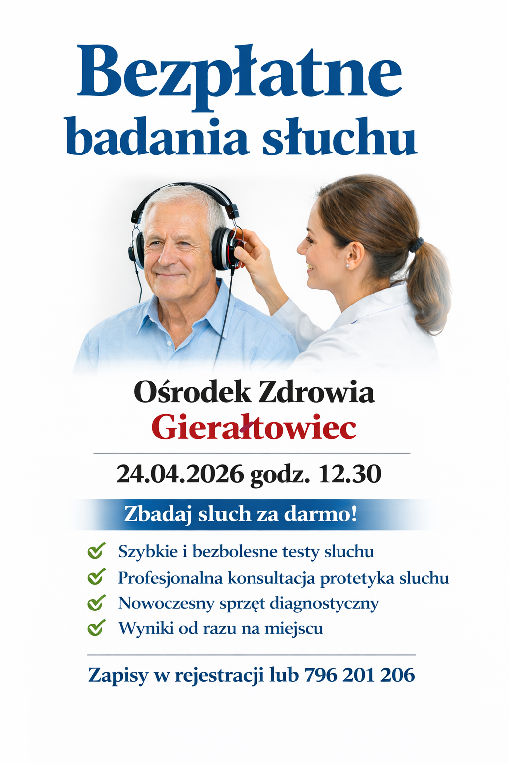 Bezpłatne badania słuchu w Gierałtowcu1