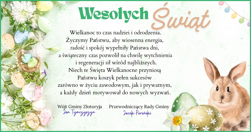Zdrowych i Spokojnych Świąt Wielkiej Nocy